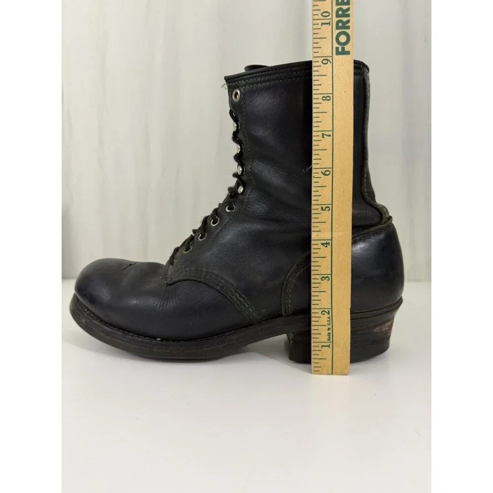 VTG Military Boots Jung Shoes Vietnam Style 9 in Tall Black 10 Eye Lace Up *Read